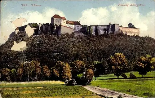 Ak Königstein an der Elbe Sächsische Schweiz, Festung