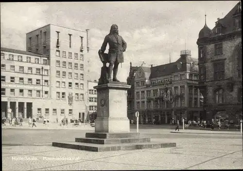 Ak Halle an der Saale, Haendeldenkmal, Hochhaus