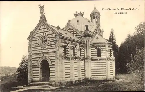 Ak Le Héron Seine Maritime, Château, La Chapelle