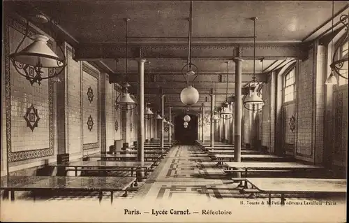 Ak Paris XVII., Lycee Carnot, Refectoire, interieur