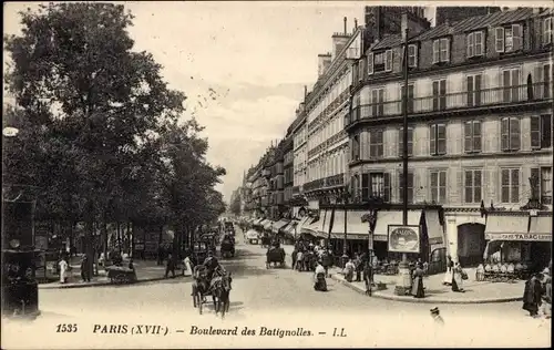Ak Paris XVII., Boulevard des Batignolles