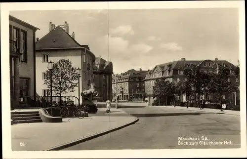 Ak Glauchau an der Zwickauer Mulde in Sachsen, Glauchauer Hof, Straßenpartie