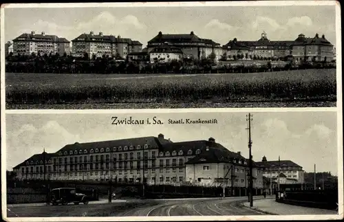 Ak Zwickau in Sachsen, Staatliches Krankenstift