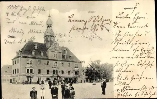 Ak Borna in Sachsen, Marktplatz und Stadthaus