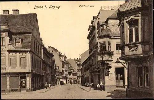Ak Borna in Sachsen, Reichsstraße, Löwen Apotheke