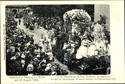 Ak Erfurt in Thüringen, Historischer Festzug 21.8.1902, Gartenbau