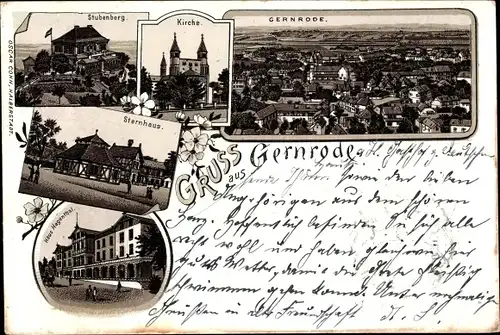 Litho Gernrode Quedlinburg im Harz, Sternhaus, Stubenberg, Haus Hagenthal