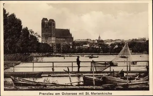 Ak Prenzlau in der Uckermark, Uckersee, St. Marienkirche