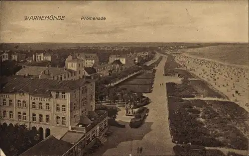 Ak Ostseebad Warnemünde Rostock, Promenade