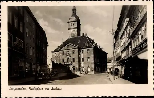 Ak Bad Langensalza in Thüringen, Marktplatz, Rathaus