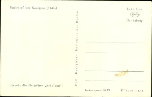 Ak Egelsdorf Königsee in Thüringen, Blick auf den Ort, Wohnhäuser