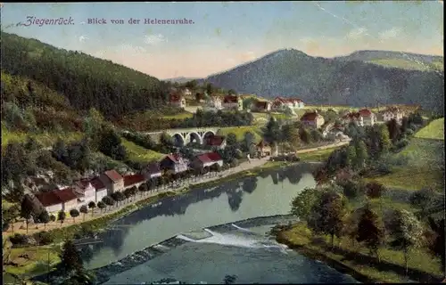 Ak Ziegenrück an der Saale Thüringen, Blick von der Helenenruhe