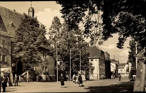 Ak Sömmerda in Thüringen, Marktstraße mit Rathaus