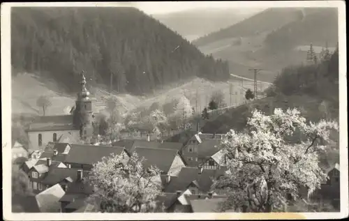 Ak Marktgölitz Probstzella Thüringen, Teilansicht vom Ort