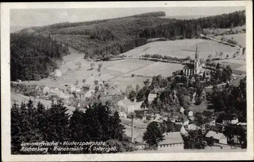 Ak Ober-Holzhau Rechenberg Erzgebirge, Panorama, Wintersportplatz