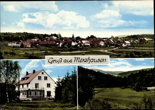 Ak Merzhausen am Schwarzwald, Totalansicht, Gasthof Haus am Wald