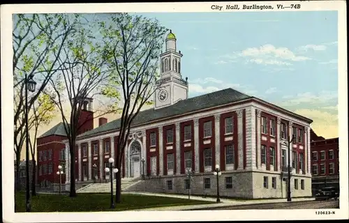 Ak Burlington Vermont USA, City Hall, general view