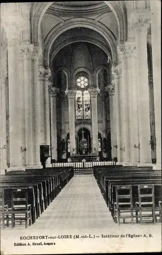Ak Rochefort sur Loire Maine et Loire, Interieur de l'Eglise