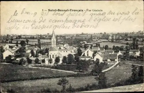 Ak Saint Bonnet Tronçais Allier, Vue Generale