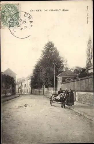 Ak Charly sur Marne Aisne, Entree