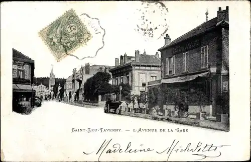 Ak Saint Leu la Forêt Val d'Oise, L'Avenue de la Gare
