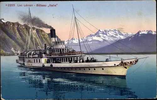 Ak Lac Leman, Genfer See, Bateau Italie