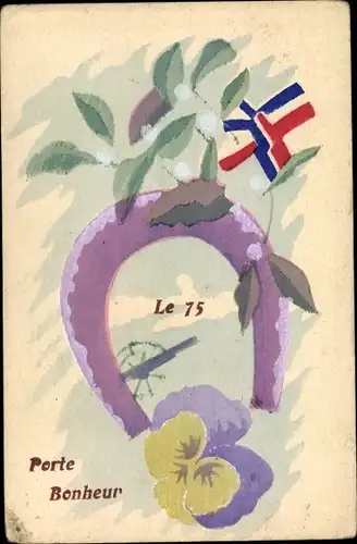 Handgemalt Ak Porte Bonheur, Le 75