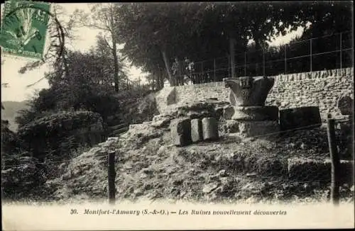 Ak Montfort l'Amaury Yvelines, Les Ruines nouvellement decouvertes