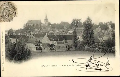 Ak Toucy Yonne, Vue près de la Gare