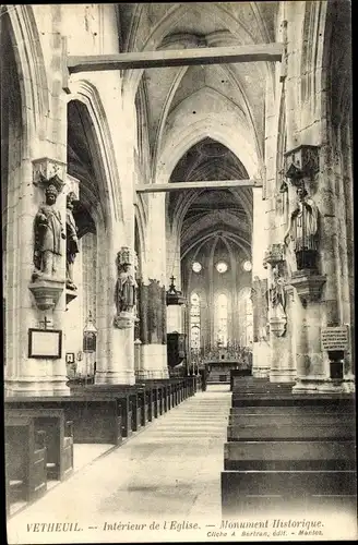 Ak Vétheuil Val-d´Oise, Intérieur de l´Église