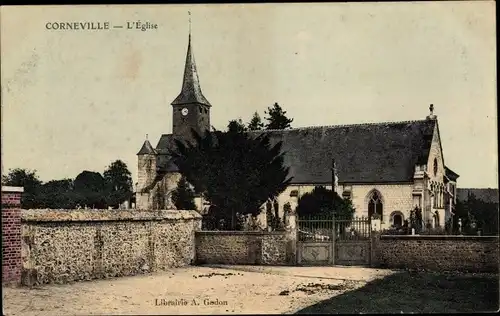 Ak Corneville sur Risle Eure, L´Église