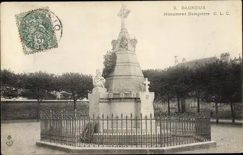 Ak Bagneux Hauts de Seine, Monument Dampierre