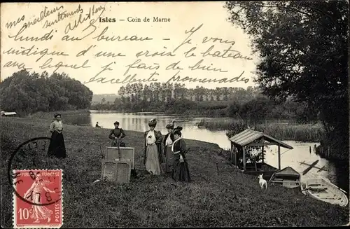 Ak Isles Seine et Marne, Coin de Marne