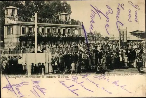 Ak Iffezheim am Rhein Baden Württemberg, Rennplatz, Zuschauer