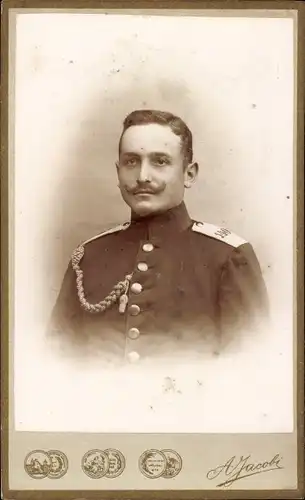 CdV Deutscher Soldat in Uniform, Regt. 149, Schützenschnur, Portrait