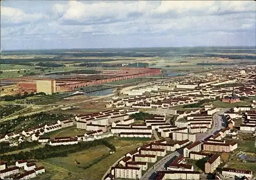 Ak Wolfsburg in Niedersachsen, Fliegeraufnahme