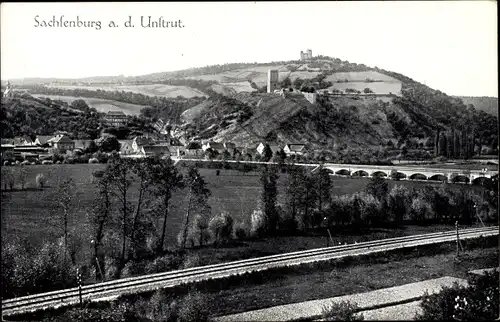 Ak Sachsenburg an der Unstrut Kyffhäuserkreis Thüringen, Panorama
