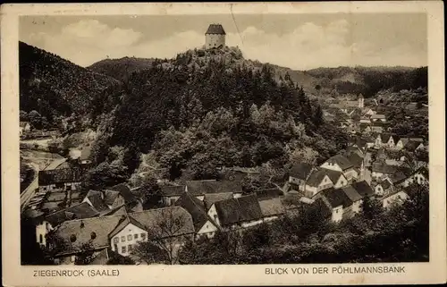 Ak Ziegenrück an der Saale Thüringen, Blick von der Pöhlmannsbank