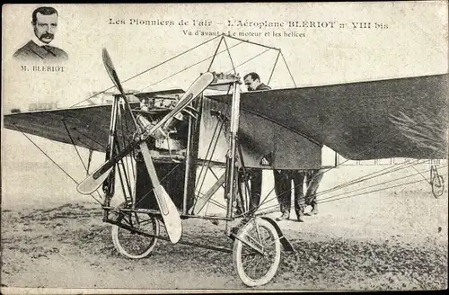 Ak Les Pionniers de l'air, L'Aéroplane Blériot No VIII bis, Flugpionier