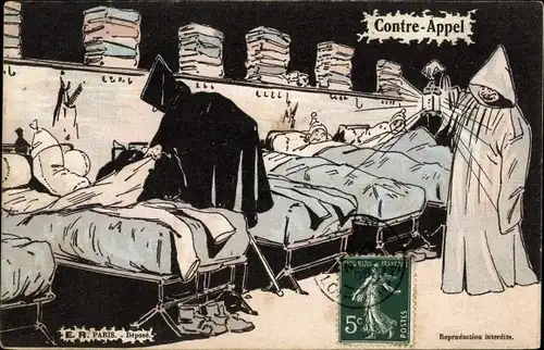 Künstler Ak Contre Appel, schlafende Soldaten, Soldatenleben, Französische Soldaten