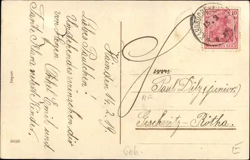 Passepartout Ak Glückwunsch Geburtstag, Kinder, Blumenstrauß, Hund