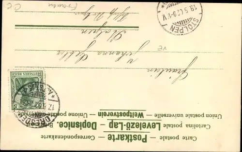 Litho Portrait einer Frau, Weißes Kleid, Veilchen