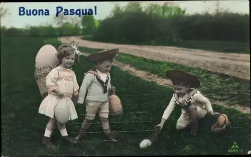 Ak Glückwunsch Ostern, Kinder, Ostereier