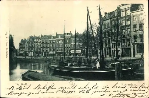 Ak Rotterdam, Südholland, Niederlande, De Kolk, Schiffe