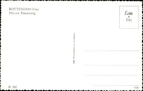 Ak Rotterdam Südholland Niederlande, Weststadt, Nieuwe Binnenweg, Straßenbahn, Autos