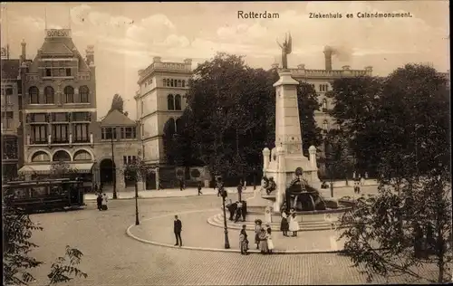 Ak Rotterdam Südholland Niederlande, Ziekenhuis en Calandmonument