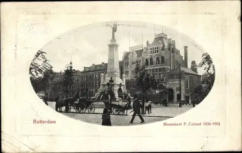 Passepartout Ak Rotterdam Südholland Niederlande, Monument P. Caland 1826-1902