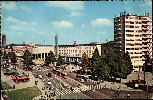 Ak Rotterdam Südholland Niederlande, Coolsingel Boulevard, Zebrastreifen, Straßenbahn Hochhaus