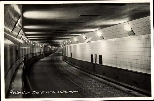 Ak Rotterdam Südholland Niederlande, Maastunnel, Autotunnel