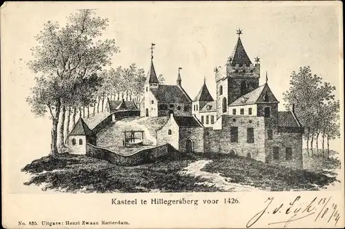 Ak Hillegersberg Südholland, Kasteel te Hillegersberg voor 1426, Schloss